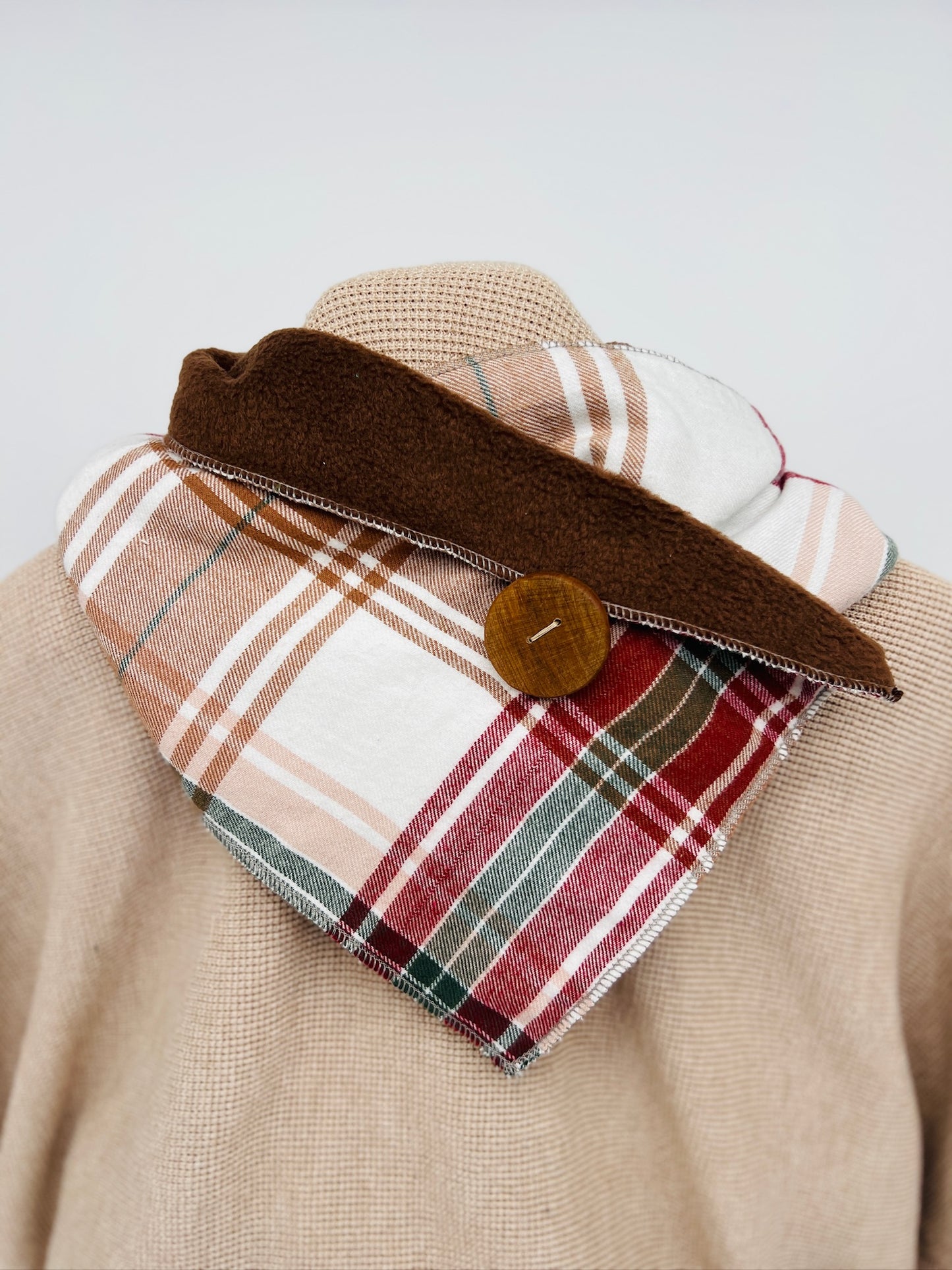 Neutral Plaid Neckwarmer