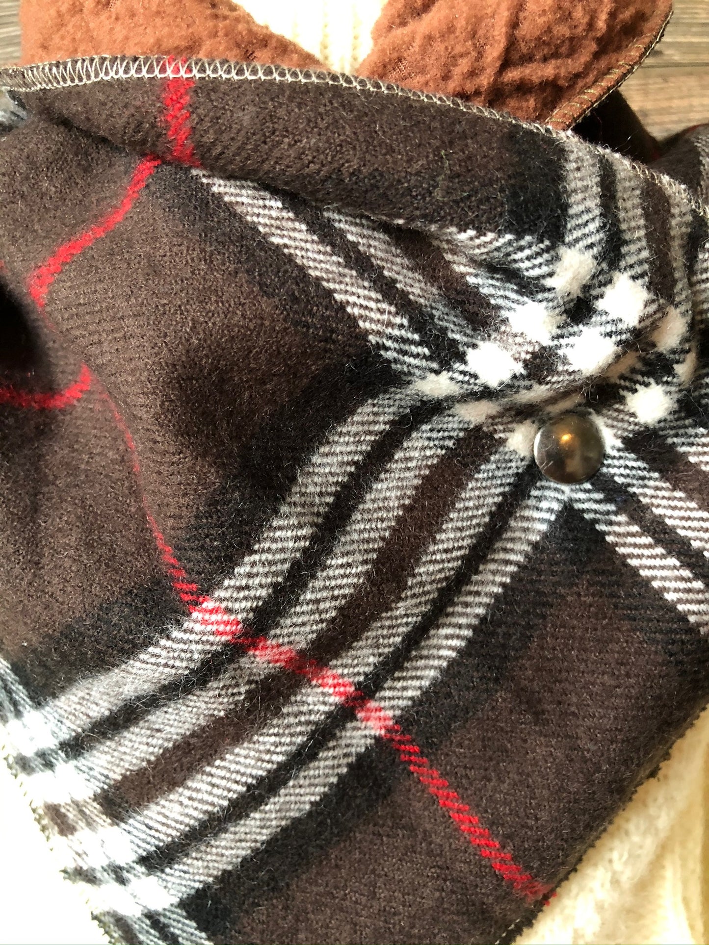 KIDS Brown Plaid Neckwarmer